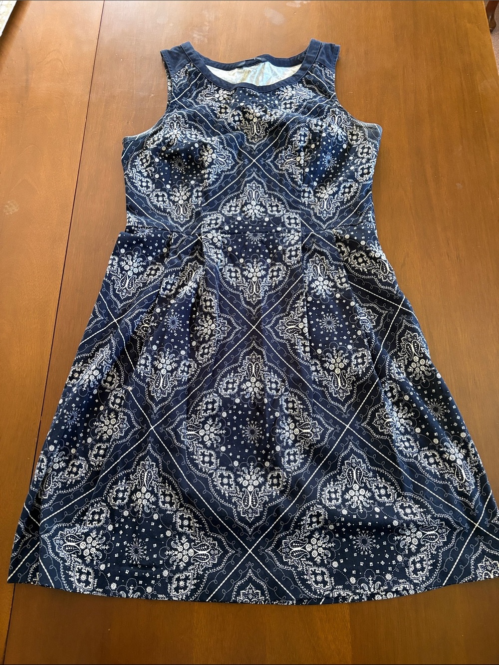 Navy Paisley Dress